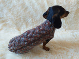 Wool aran sweater for mini dachshund or small dog, dachshund puppy sweater, terrier sweater, small dog sweater