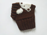 Winter knitted hat bear for dachshund or small dog