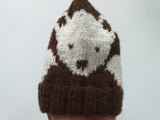 Winter knitted hat bear for dachshund or small dog