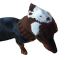 Winter knitted hat bear for dachshund or small dog