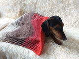 Handmade knitted wool blanket for dog, cat, dachshund, cozy warm pet wool blanket, knitted blanket for dogs or cats