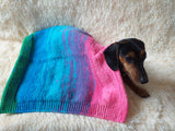 Handmade knitted wool blanket for dog, cat, dachshund, cozy warm pet wool blanket, knitted blanket for dogs or cats