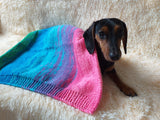Handmade knitted wool blanket for dog, cat, dachshund, cozy warm pet wool blanket, knitted blanket for dogs or cats
