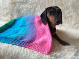 Handmade knitted wool blanket for dog, cat, dachshund, cozy warm pet wool blanket, knitted blanket for dogs or cats