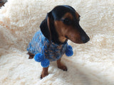 Wool aran sweater for mini dachshund or small dog, dachshund puppy sweater, terrier sweater, small dog sweater