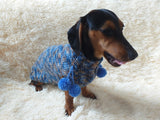 Wool aran sweater for mini dachshund or small dog, dachshund puppy sweater, terrier sweater, small dog sweater