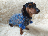 Wool aran sweater for mini dachshund or small dog, dachshund puppy sweater, terrier sweater, small dog sweater