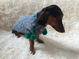 Wool aran sweater for mini dachshund or small dog, dachshund puppy sweater, terrier sweater, small dog sweater