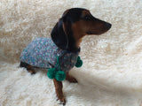 Wool aran sweater for mini dachshund or small dog, dachshund puppy sweater, terrier sweater, small dog sweater