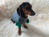 Wool aran sweater for mini dachshund or small dog, dachshund puppy sweater, terrier sweater, small dog sweater