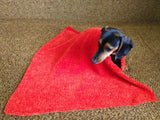 Handmade Plush Knitted Blanket for Dog, Cat or Baby, Dachshund Blanket, Cozy pet blanket, knitted litter for dog or cat