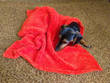 Handmade Plush Knitted Blanket for Dog, Cat or Baby, Dachshund Blanket, Cozy pet blanket, knitted litter for dog or cat