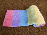 Knitted Rainbow Striped Pet Blanket, Colorful Blanket for Dog, Cat, Baby, Dachshund Blanket, Cozy pet blanket, knitted litter for dog or cat