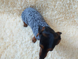 Dachshund or small dog gray sweater with black bow dachshundknit