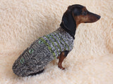 Copy of Size L Sweater for mini dachshund with arana,dachshund cloches wool sweater dachshundknit