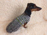 Copy of Size L Sweater for mini dachshund with arana,dachshund cloches wool sweater dachshundknit