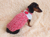 Size L Sweater for mini dachshund with bow,cloches for dachshund or small dog dachshundknit