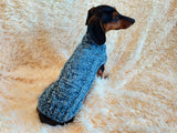 Size L Sweater for mini dachshund with arana,dachshund cloches wool sweater