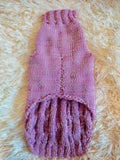Sweater for dog pink with a bow dachshundknit