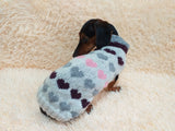 Size L sweater with hearts for a dog, dachshund sweater knitted with hearts dachshundknit