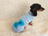 Christmas sweater with dinosaur for dog dachshundknit