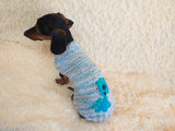 Christmas sweater with dinosaur for dog dachshundknit