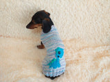 Christmas sweater with dinosaur for dog dachshundknit