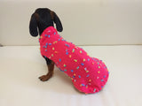 Jumper with flowers for a mini dachshund,Sweater with flowers and butterflies for miniature dachshund or small dog. dachshundknit