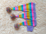 Rainbow Striped Christmas Dog Hat dachshundknit