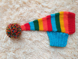 Rainbow Striped Christmas Dog Hat dachshundknit