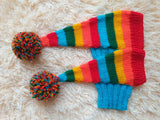 Rainbow Striped Christmas Dog Hat dachshundknit