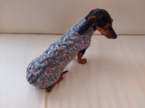 Dachshund or small dog gray sweater with black bow dachshundknit