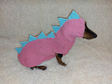 Dachshund Halloween Dinosaur Outfit Costume Sweater and Hat dachshundknit