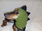 Dino dog hat,dino dog cloches hat snood dachshundknit