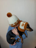 Pet paw beanies with matching owner's beanies, dachshund and me beanies, mum and pet beanie dachshundknit