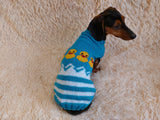 Clothes for dogs sweater with ducks, jumper with ducks for dachshund dachshundknit
