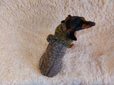Winter wool coat with hood for dachshund or small dog. dachshundknit