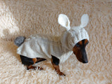 Alpaca Wool Rabbit Hooded Sweater for Pets,Easter Clothes Rabbit for Dogs dachshundknit