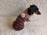 Warm wool sweatshirt for pets, hoodie for dogs dachshundknit