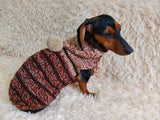 Warm wool sweatshirt for pets, hoodie for dogs dachshundknit