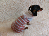 Warm wool sweatshirt for pets, hoodie for dogs dachshundknit