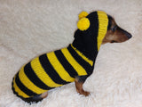 Bee sweatshirt for dog, bee costume for pets, dog hoodie for dachshund dachshundknit