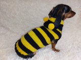 Bee sweatshirt for dog, bee costume for pets, dog hoodie for dachshund dachshundknit