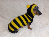 Bee sweatshirt for dog, bee costume for pets, dog hoodie for dachshund dachshundknit