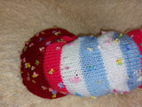 Striped floral bright outfit for a dog with flowers dachshundknit
