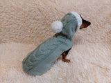 Hooded Dog pet Sweater, Sweater with hood for dachshund or small dog, sweatshirt knitted for dog dachshundknit