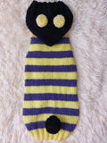 Bee halloween sweatshirt for pets,bee hoodie for dogs,bee clothes for mini dachshund dachshundknit