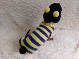 Bee halloween sweatshirt for pets,bee hoodie for dogs,bee clothes for mini dachshund dachshundknit