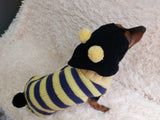 Bee halloween sweatshirt for pets,bee hoodie for dogs,bee clothes for mini dachshund dachshundknit