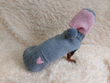 Gray sweatshirt with pink heart, dog heart sweatshirt, dachshund heart jumper dachshundknit